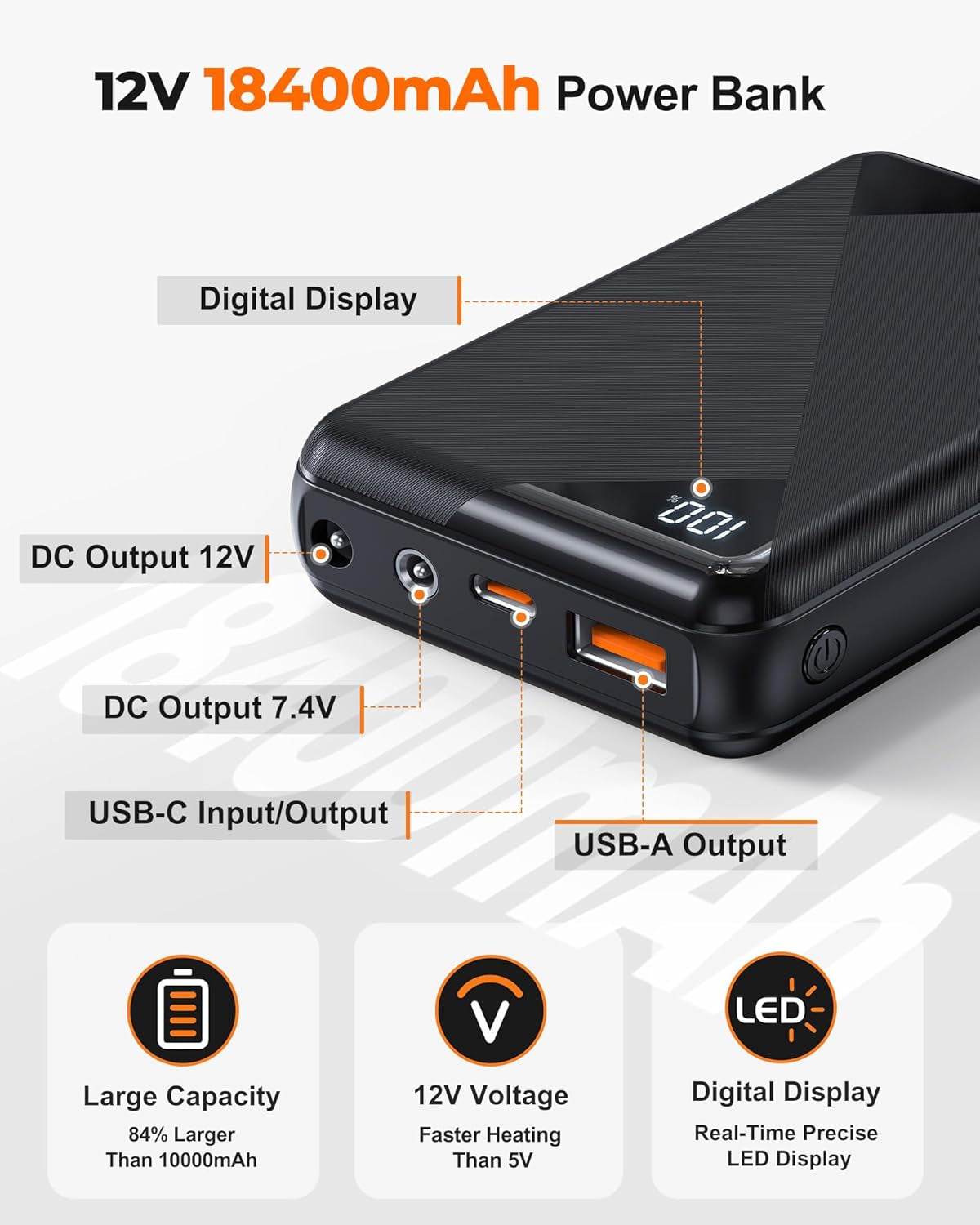 Stay Warm and Stylish with Our Heated Men's Jacket Featuring a 18400mAh 12V Battery Pack and Luxurious Fur Lining